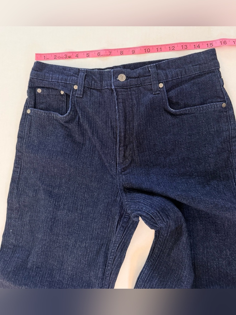 Pilcro Women's Dark Wash Denim High Waisted Wide Leg Cuffed Jeans Size 29p - Picture 5 of 15